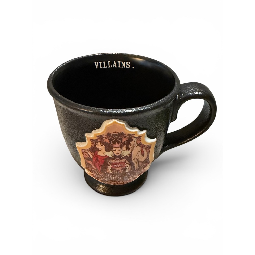 Disney Villains Rae Dunn Essence of Beauty Matte Black Pedestal Mug Evil Queen - Picture 2 of 4